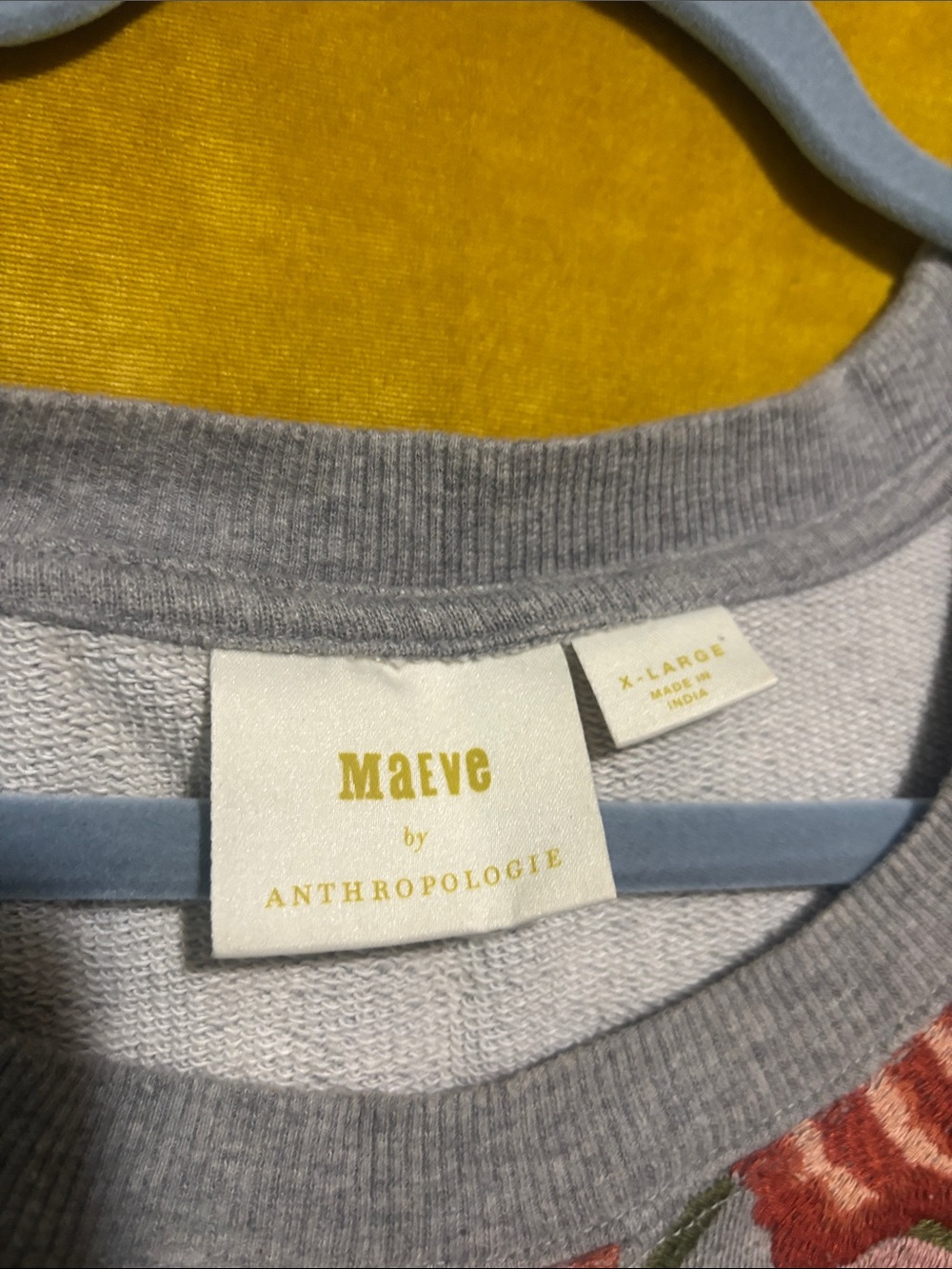 Anthropologie Maeve Marcie Embroidered Sweatshirt EUC XL - Picture 5 of 5